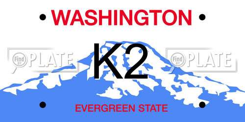 K2 Washington License Plate