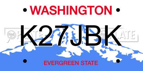 K27JBK Washington License Plate