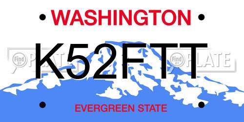 K52FTT Washington License Plate