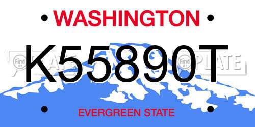 K55890T Washington License Plate