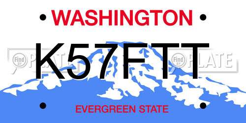 K57FTT Washington License Plate