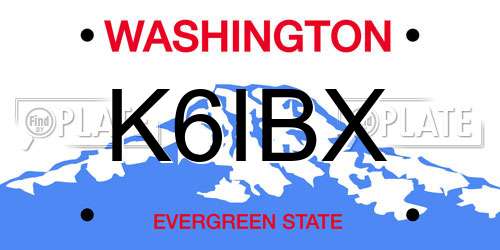 K6IBX Washington License Plate