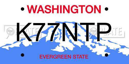 K77NTP Washington License Plate