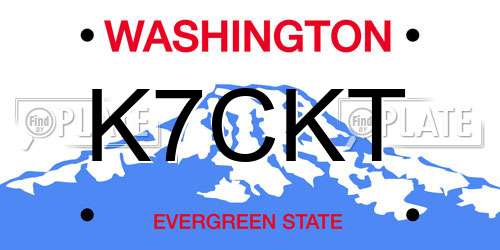 K7CKT Washington License Plate