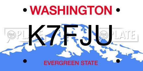 K7FJU Washington License Plate