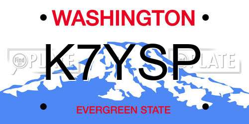 K7YSP Washington License Plate