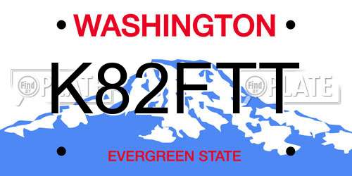 K82FTT Washington License Plate