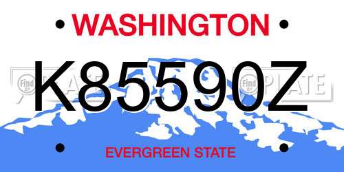 K85590Z Washington License Plate