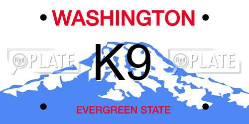 K9 Washington License Plate