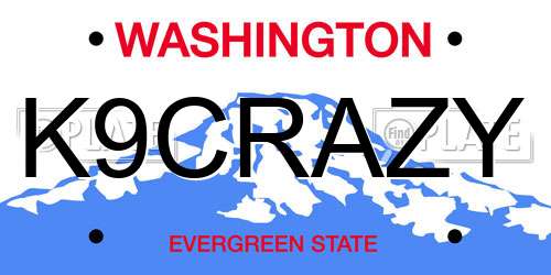 K9CRAZY Washington License Plate