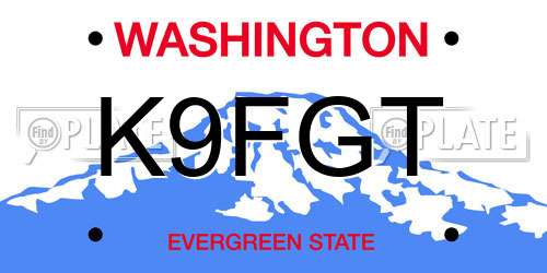 K9FGT Washington License Plate