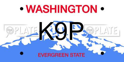 K9P Washington License Plate