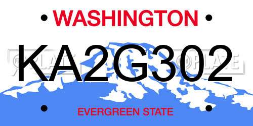KA2G302 Washington License Plate