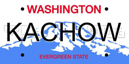 KACHOW Washington License Plate