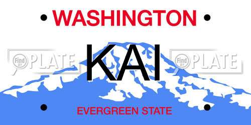 KAI Washington License Plate