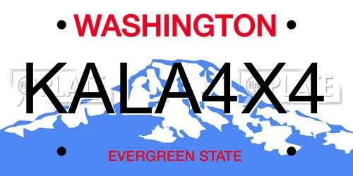 KALA4X4 Washington License Plate