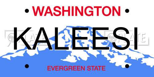 KALEESI Washington License Plate