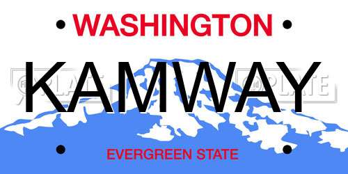 KAMWAY Washington License Plate