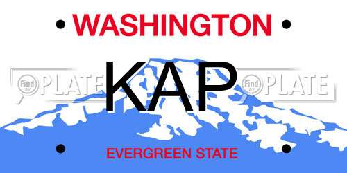 KAP Washington License Plate