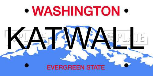 KATWALL Washington License Plate