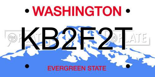 KB2F2T Washington License Plate