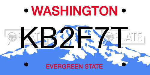 KB2F7T Washington License Plate