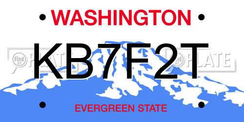 KB7F2T Washington License Plate