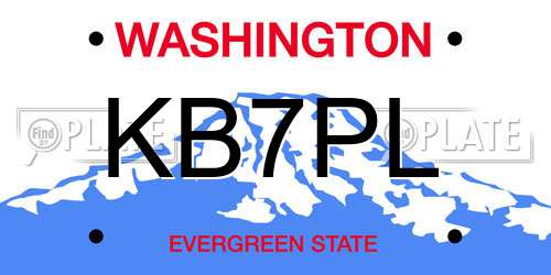 KB7PL Washington License Plate