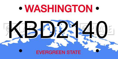KBD2140 Washington License Plate