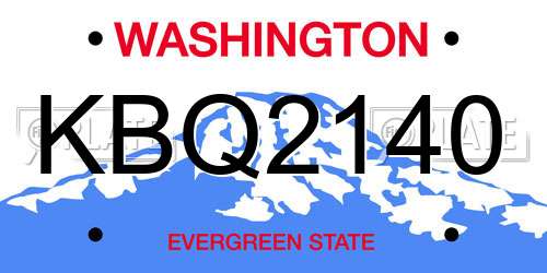 KBQ2140 Washington License Plate
