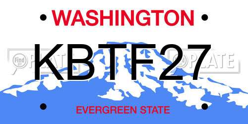 KBTF27 Washington License Plate