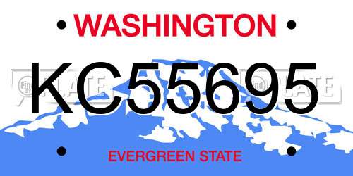 KC55695 Washington License Plate