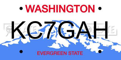 KC7GAH Washington License Plate
