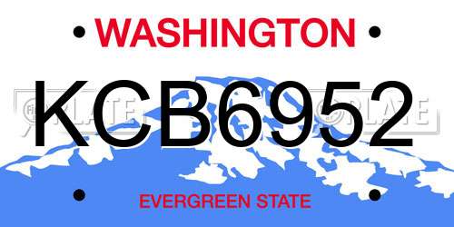 KCB6952 Washington License Plate