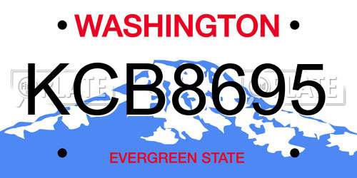 KCB8695 Washington License Plate