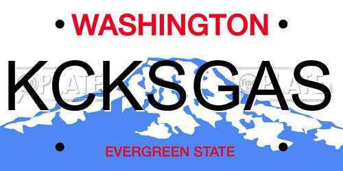 KCKSGAS Washington License Plate