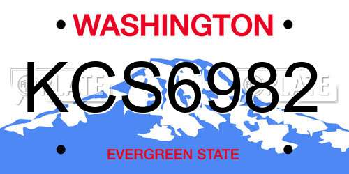 KCS6982 Washington License Plate