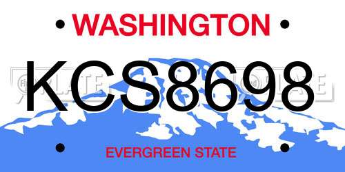 KCS8698 Washington License Plate