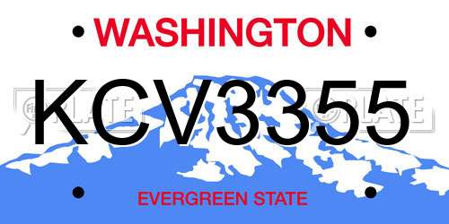 KCV3355 Washington License Plate