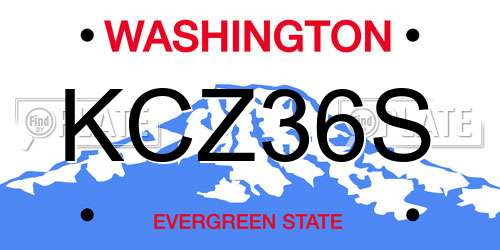 KCZ36S Washington License Plate