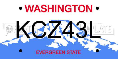 KCZ43L Washington License Plate