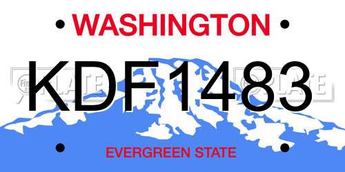KDF1483 Washington License Plate