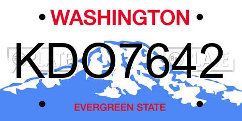 KDO7642 Washington License Plate
