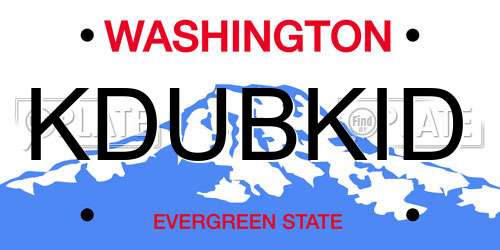 KDUBKID Washington License Plate