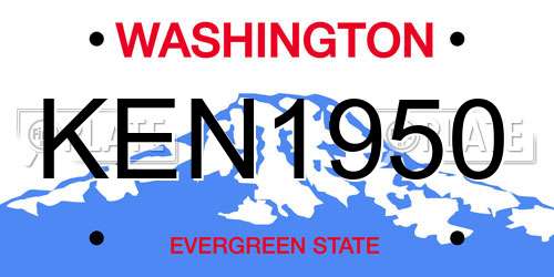 KEN1950 Washington License Plate