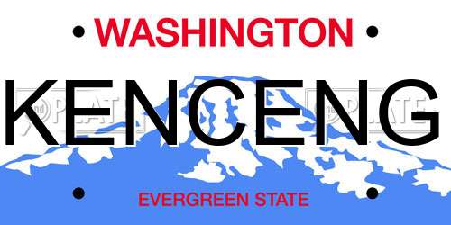 KENCENG Washington License Plate