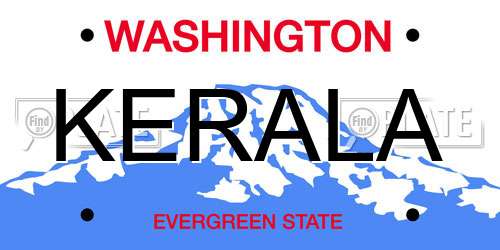 KERALA Washington License Plate