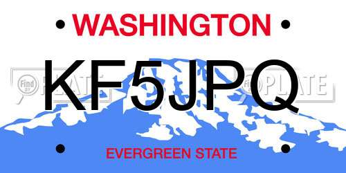 KF5JPQ Washington License Plate
