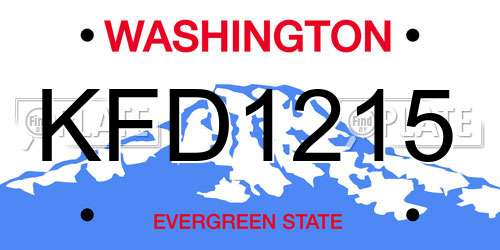 KFD1215 Washington License Plate