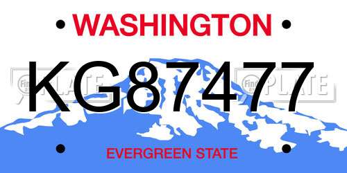 KG87477 Washington License Plate